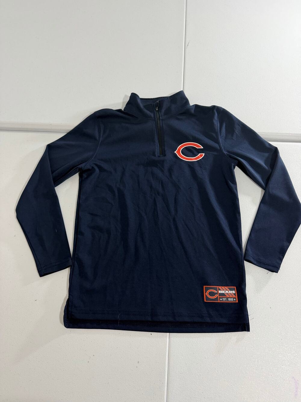 Chicago Bears NFL Youth Quarter Zip Pullover Size 10-12 Navy Blue